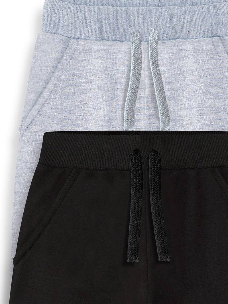 Denokids 2 Pack Slim Fit Unisex Black/Grey Joggers Set - Image 3